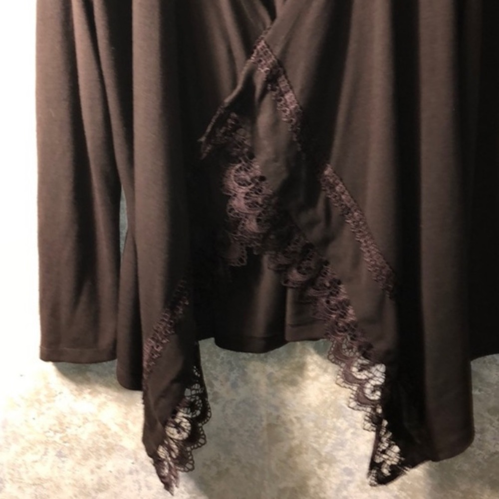 Chocolate brown lace cardigan - Picture 3 of 4